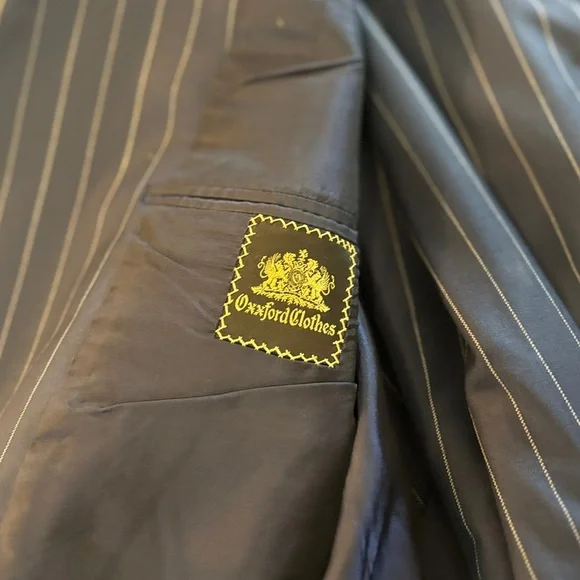 OXXFORD CLOTHES Suit (44R, Navy [Striped], Wool) - Picture 4 of 6